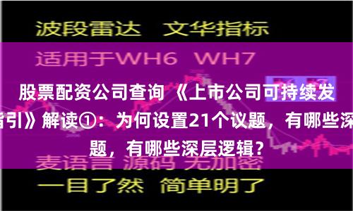 股票配资公司查询 《上市公司可持续发展报告指引》解读①：为何设置21个议题，有哪些深层逻辑？