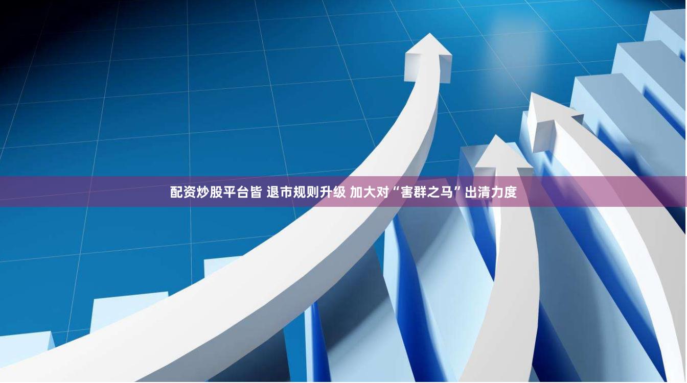 配资炒股平台皆 退市规则升级 加大对“害群之马”出清力度