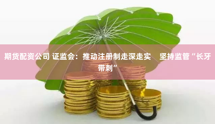 期货配资公司 证监会：推动注册制走深走实    坚持监管“长牙带刺”